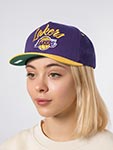 Бейсболка MITCHELL NESS арт. HP9355-LALPURP Los Angeles Lakers NBA (фиолетовый / желтый)